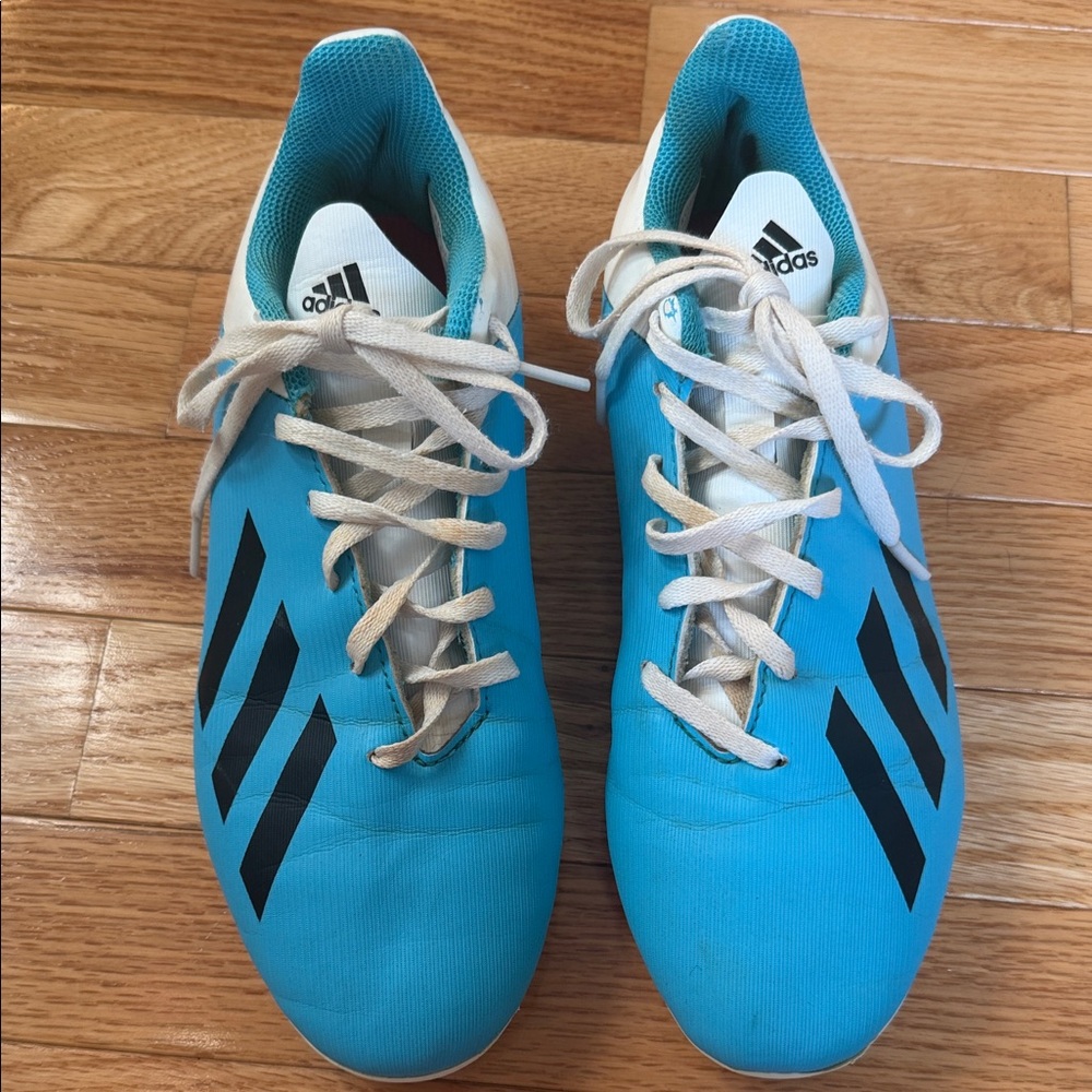 Adidas X 19.4 Youth Soccer Cleats Size 4.5 Blue White Firm Ground Shoes - Picture 2 of 7